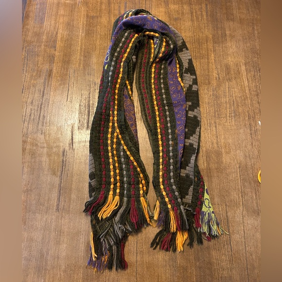 Etro Milano Multicolor Wool Scarf Paisley Stripes - Picture 5 of 5